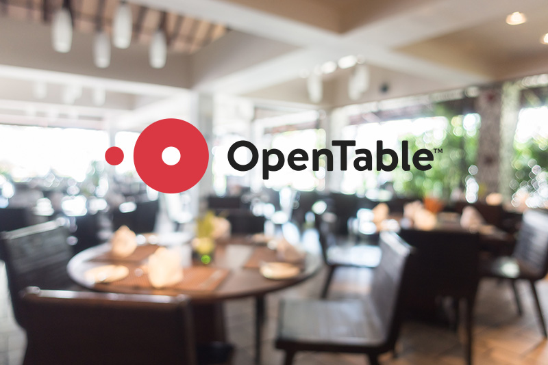 Bild von Restaurant-Interieur mit Open Table-Logo