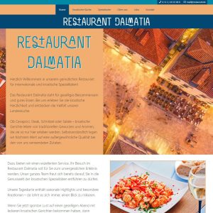 Screenshot der Webseite vom Restaurant Dalmatia aus dem Katalog von gastro.info