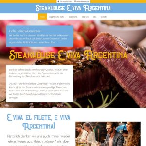 Screenshot der Webseite vom Restaurant E viva Argentina aus dem Katalog von gastro.info